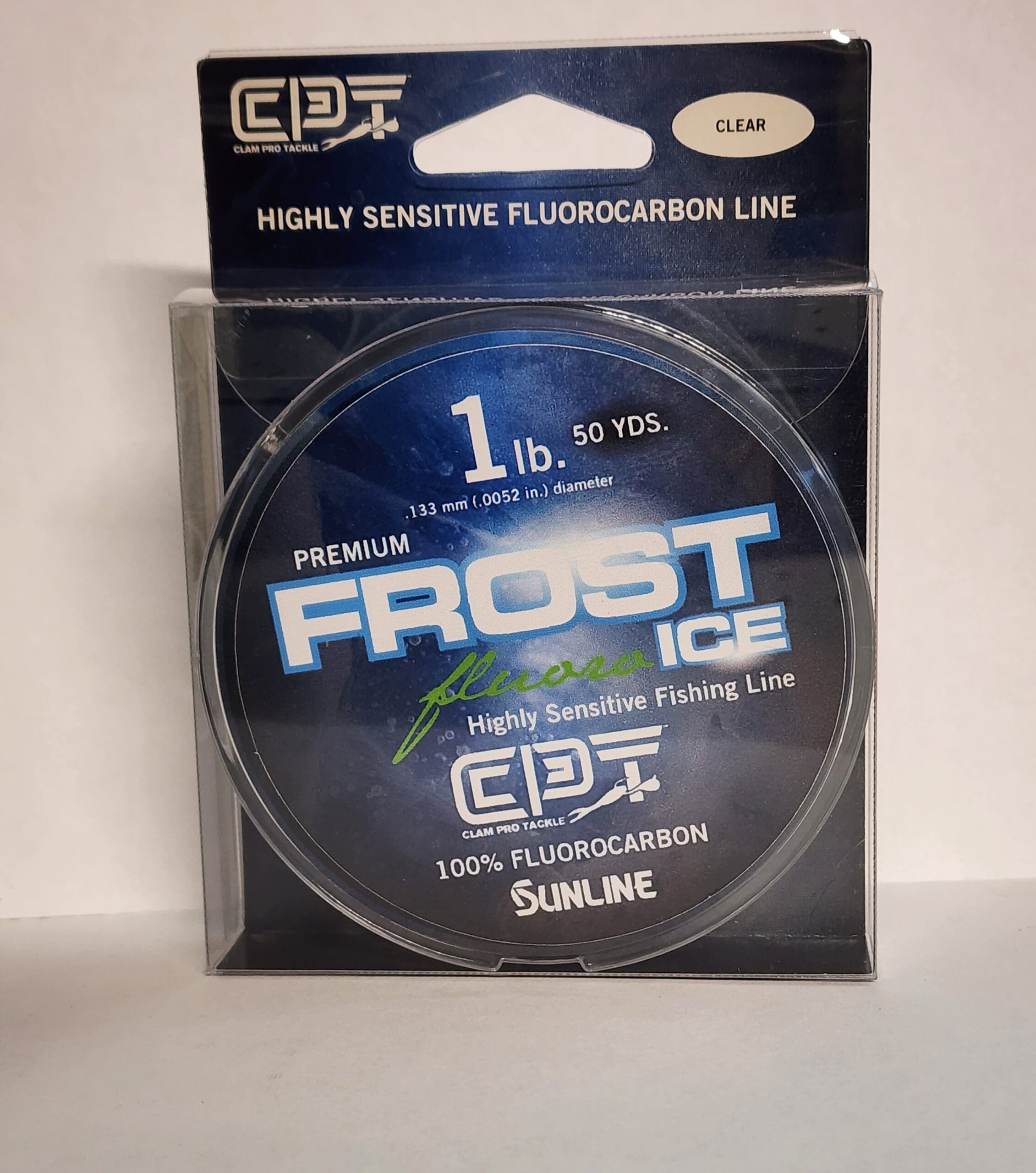 Clam Frost Ice Fluorocarbon Fishing Line - Clear 1 lb.