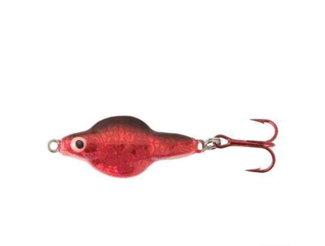 Lindy Rattl'N Flyer Spoon Hybrid Ice Fishing Lure Jigging Spoon - Red 1/8