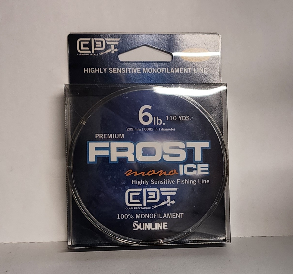 Clam Pro Tackle Frost Mono Ice Premium Monofilament Fishing Line - 6 lb. -  110 Yards - Gold