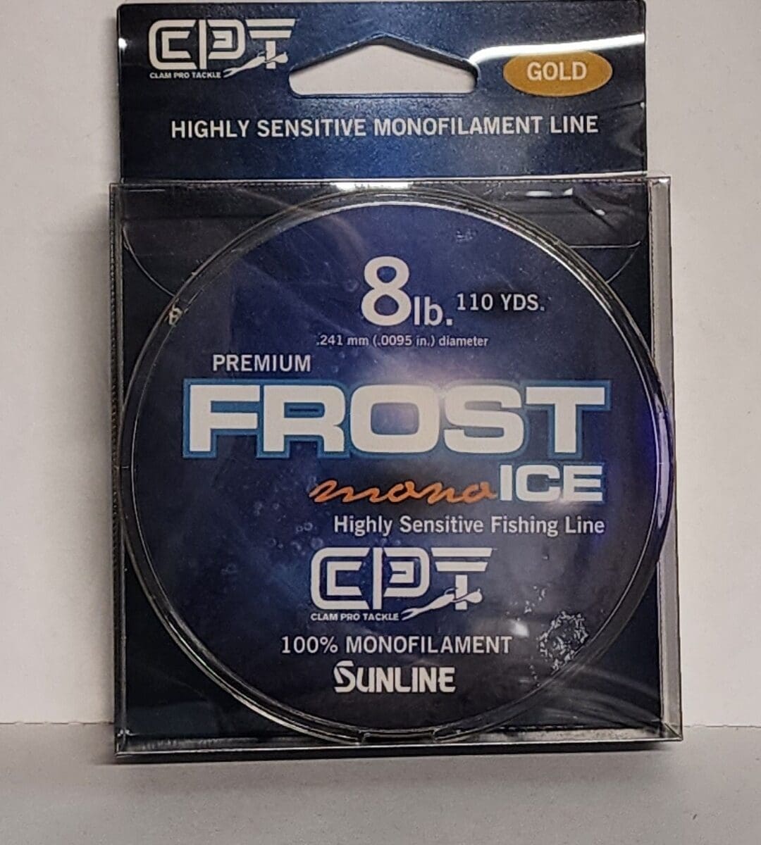 Clam Pro Tackle Frost Mono Ice Premium Monofilament Fishing Line - 8 lb. -  110 Yards - Gold