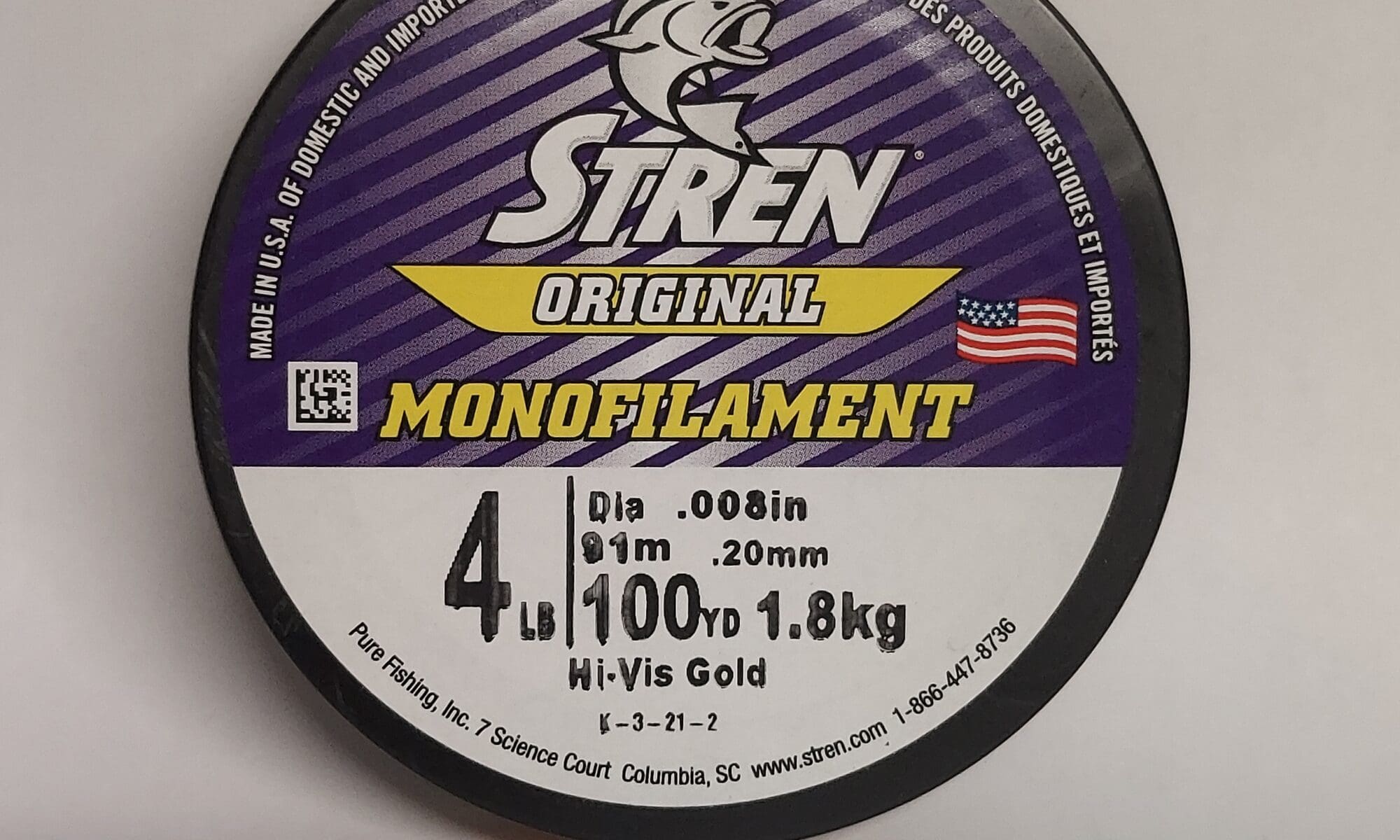 Stren Original Monofilament Fishing Line, HI-VIS Gold 100 YDS 4 lb